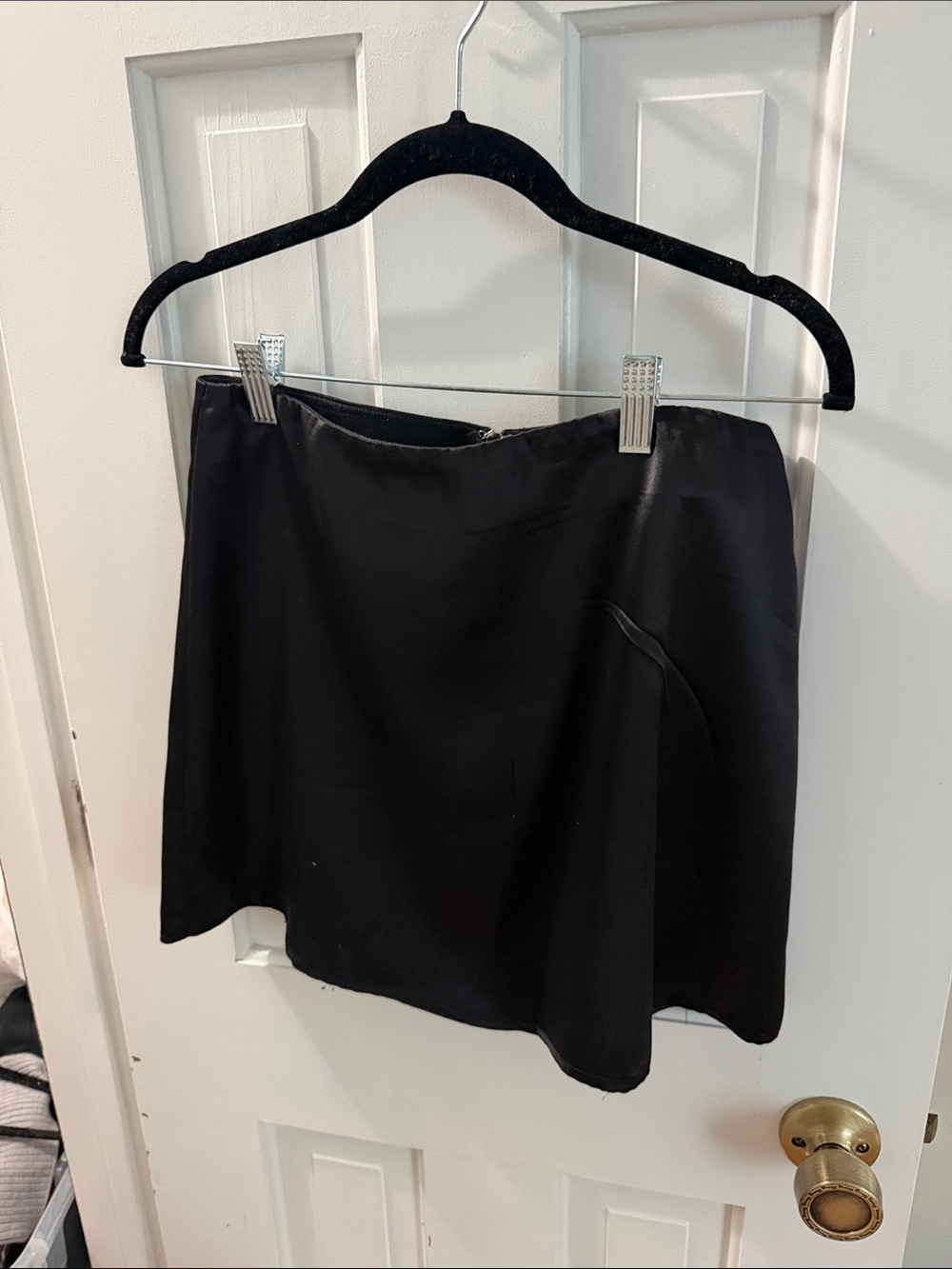 Classic Black Silk A-Line Skirt - Women